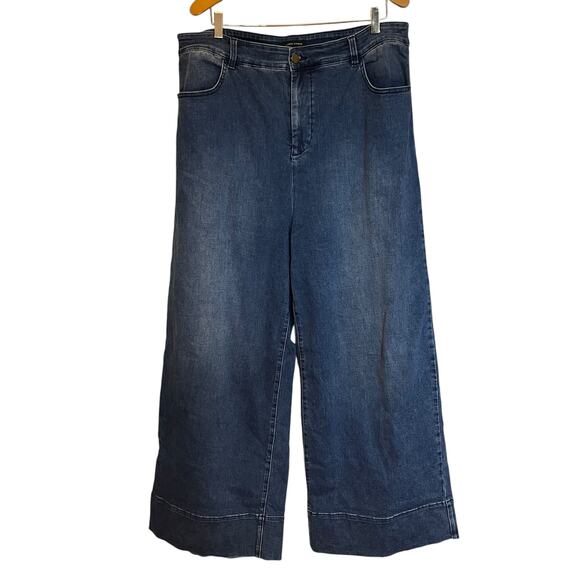 Universal Standard Denim - Universal Standard Carrie High Rise Wide Leg Jeans Dark Indigo Nautical Size 18